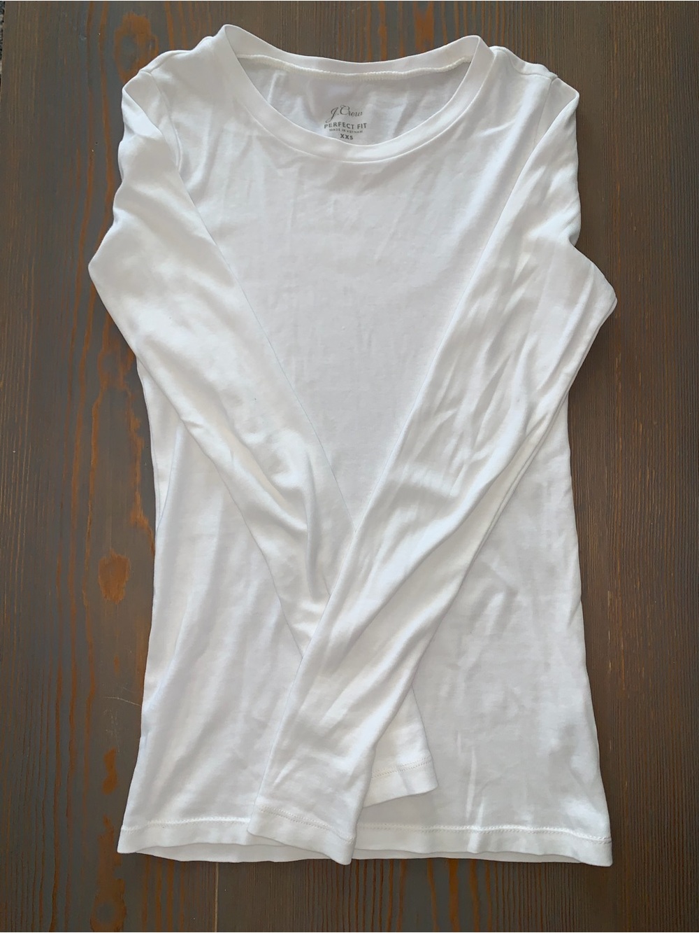 Women’s J. Crew White Long-Sleeve Crewneck Top